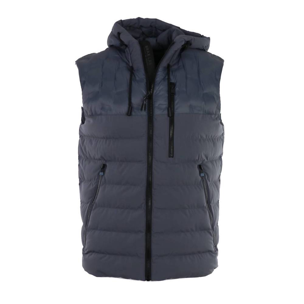 NEW BRAX men's lab luc quilted vest in steel blue